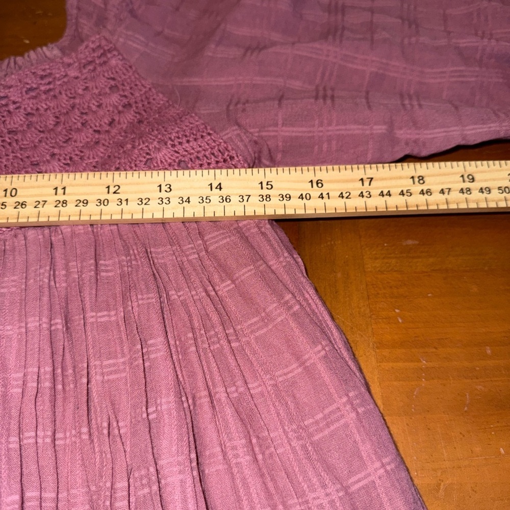 Free People Ari Mini Dress Smocked Babydoll XS Ballon Sleeve Dried Currant Flowy - Picture 10 of 11